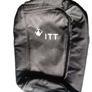 ITT bag black with golf clubs zippers Norwood  H 14" x W 6"